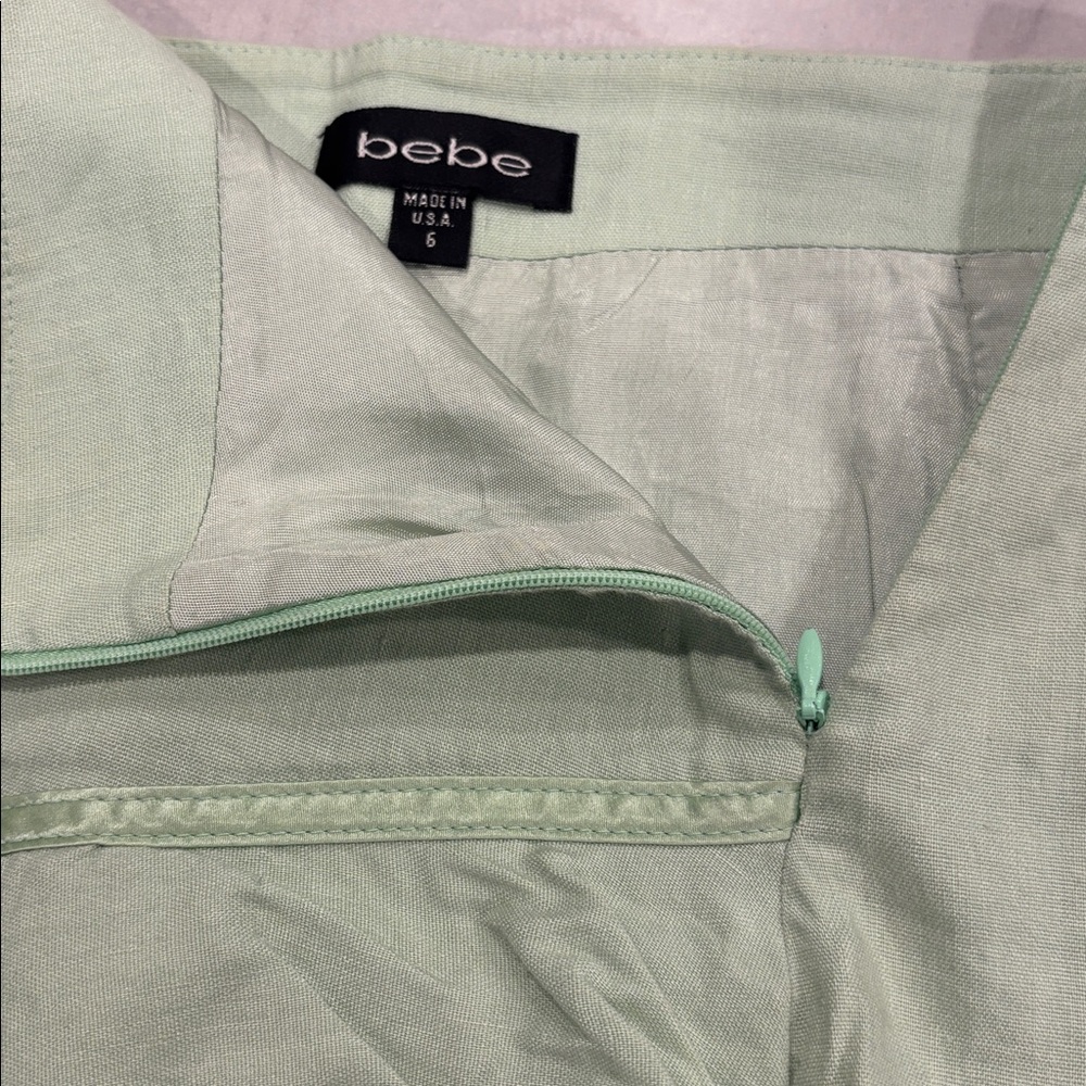 Bebe Light Green Ruffle Mini Skirt - Picture 6 of 9